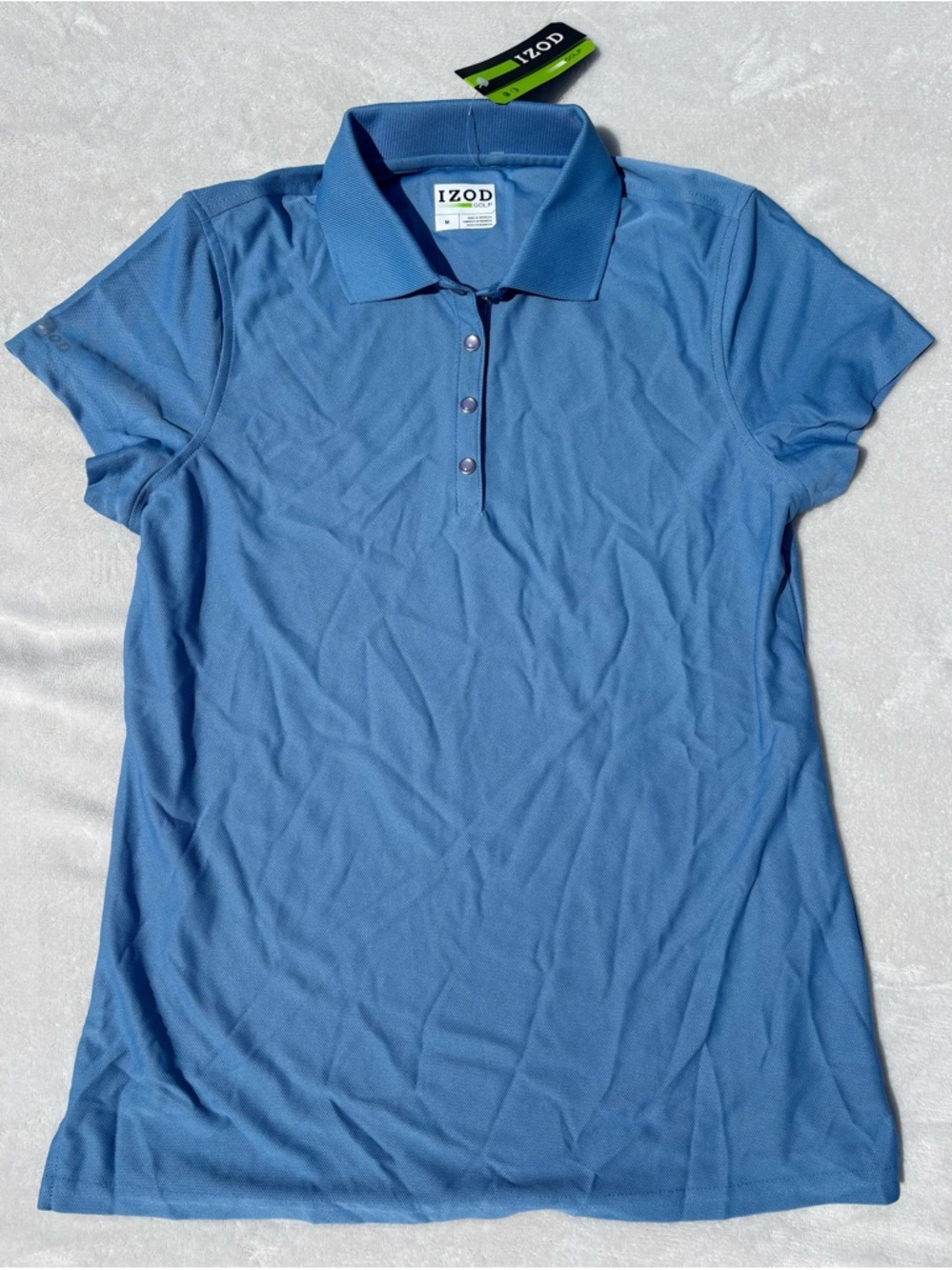 IZOD Women's Blue Short-Sleeve Polo Shirt